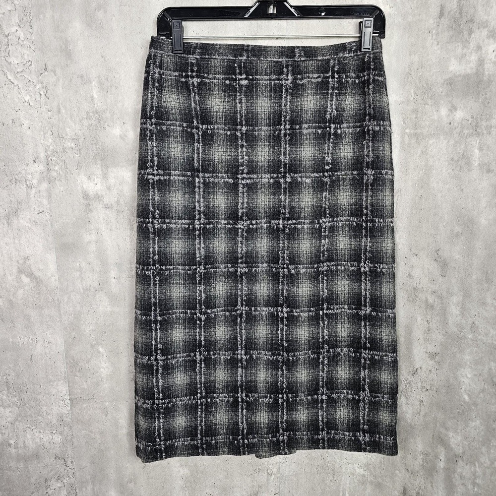 Vintage 50s Toni Lynn Edmonton Wool Plaid Pencil Skirt Mid Century Canada